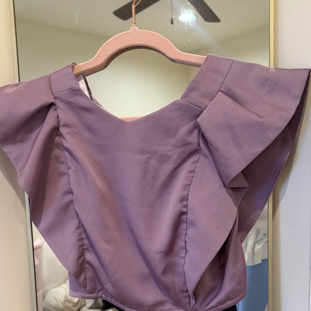 Purple Ruffled Top - Picture 3 of 3